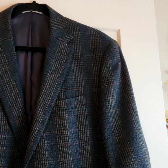 S.Cohen wool sport jacket in dark green and blue, size 42R - Picture 2 of 13